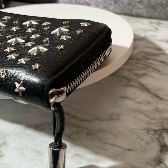 JIMMY CHOO LEATHER STAR STUD ZIPPY LONG WALLET - Picture 7 of 12